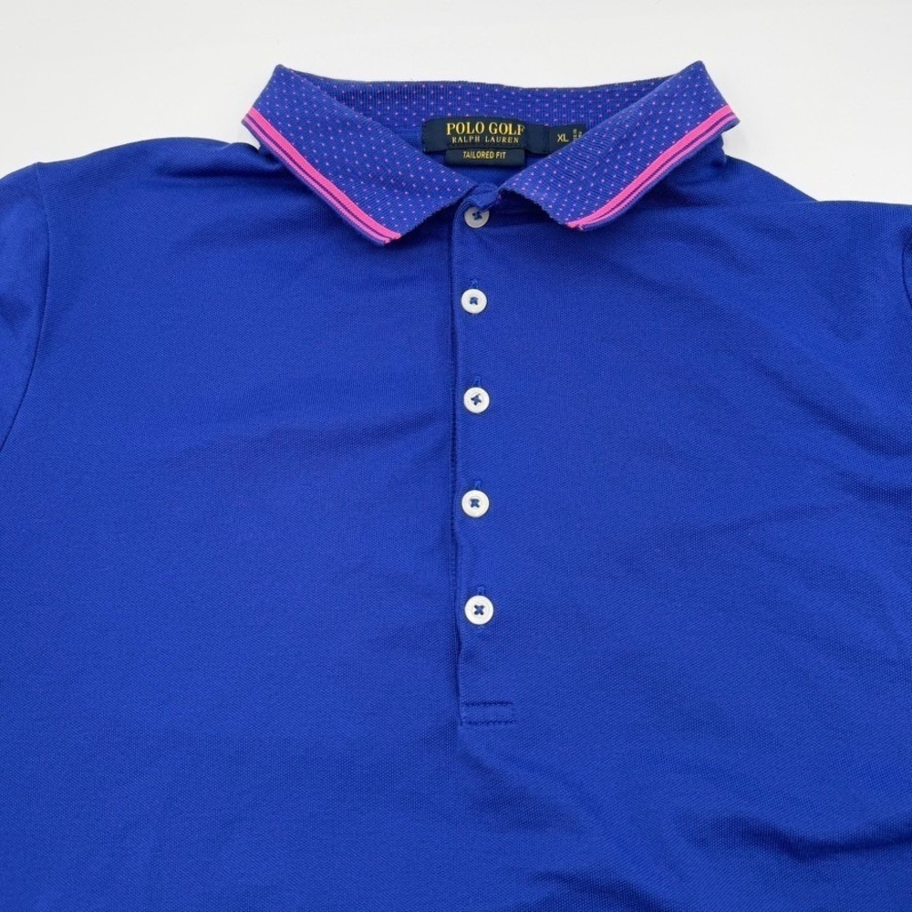 Polo Golf Ralph Lauren Womens XL Blue Pink Ko Olina Ladybug Tailored Polo Shirt